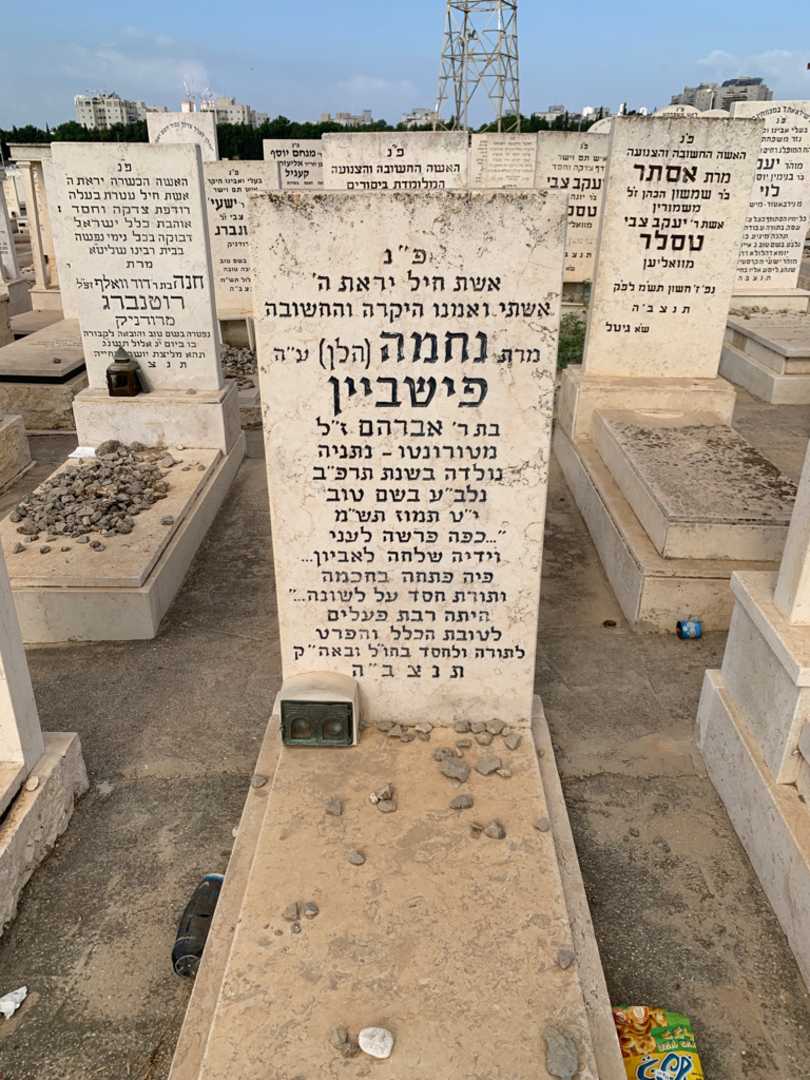 קברו של נחמה "הלן" פישביין