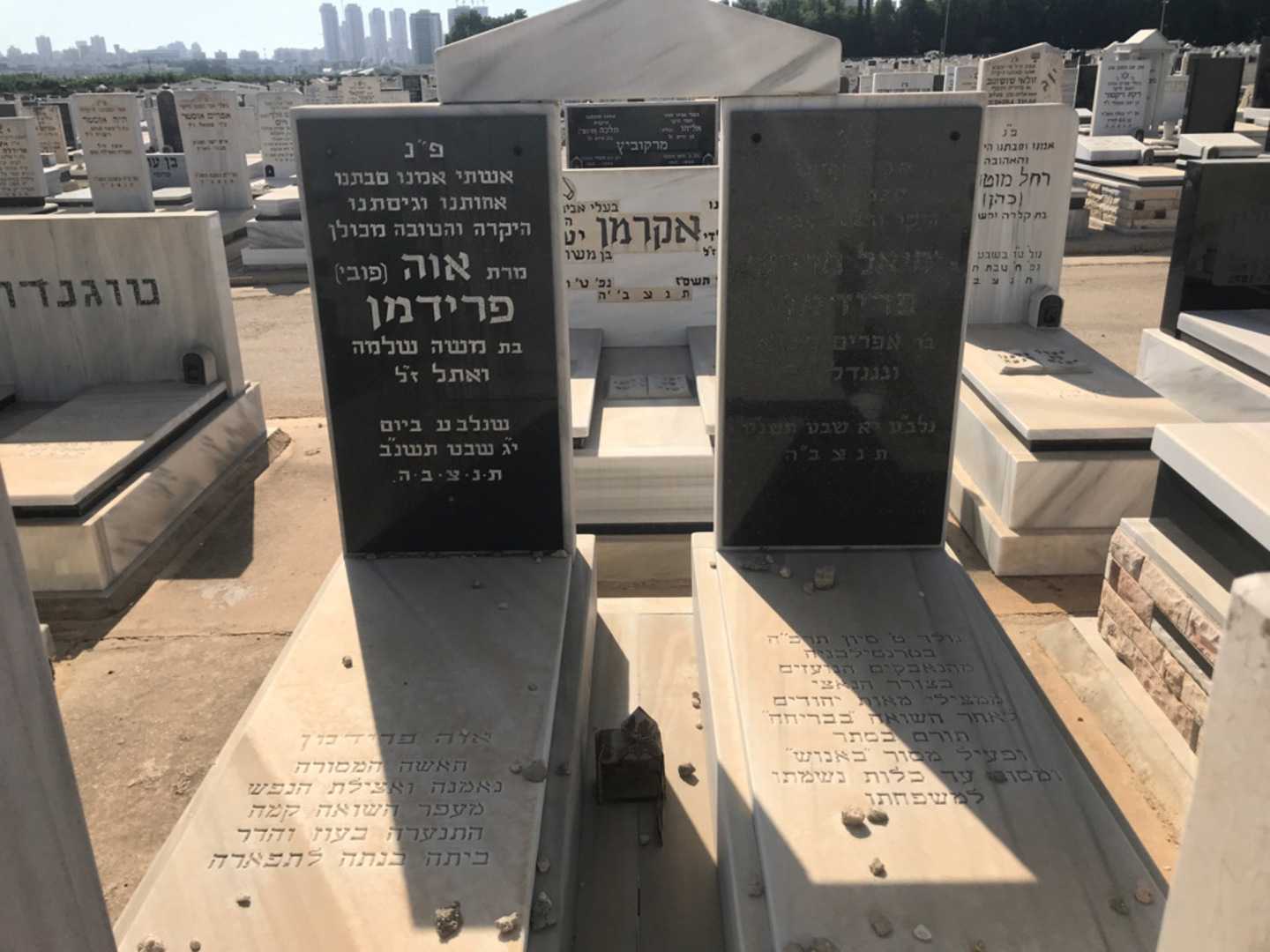 קברו של אוה "פובי" פרידמן. תמונה 1