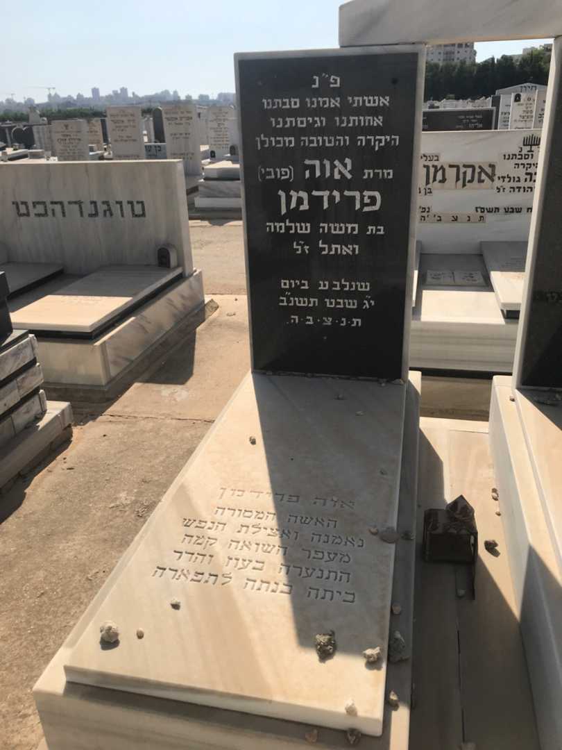 קברו של אוה "פובי" פרידמן. תמונה 2