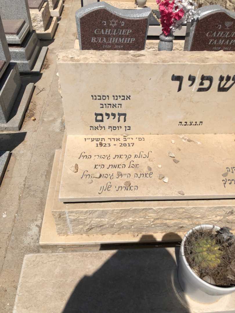 קברו של חיים שפיר. תמונה 1