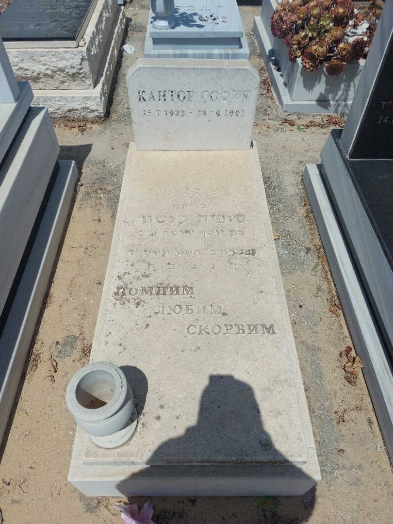 קברו של סופיה קנטור