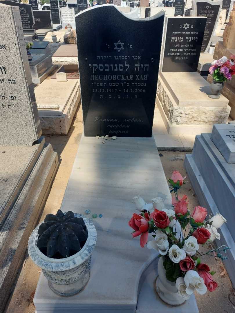 קברו של חיה לסנובסקי