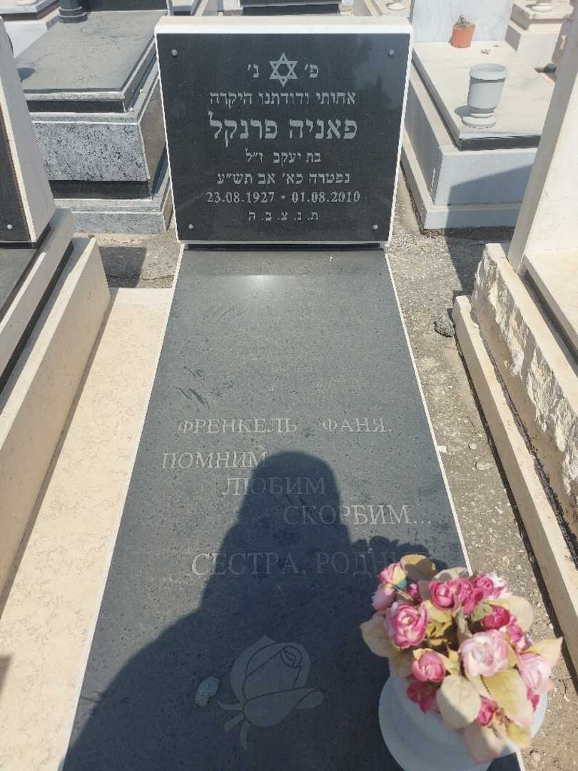 קברו של פאניה פרנקל. תמונה 1