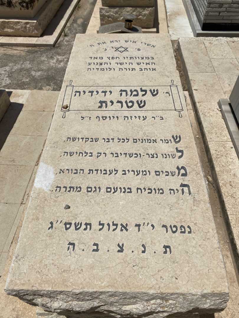 קברו של שלמה "ידידיה" שטרית