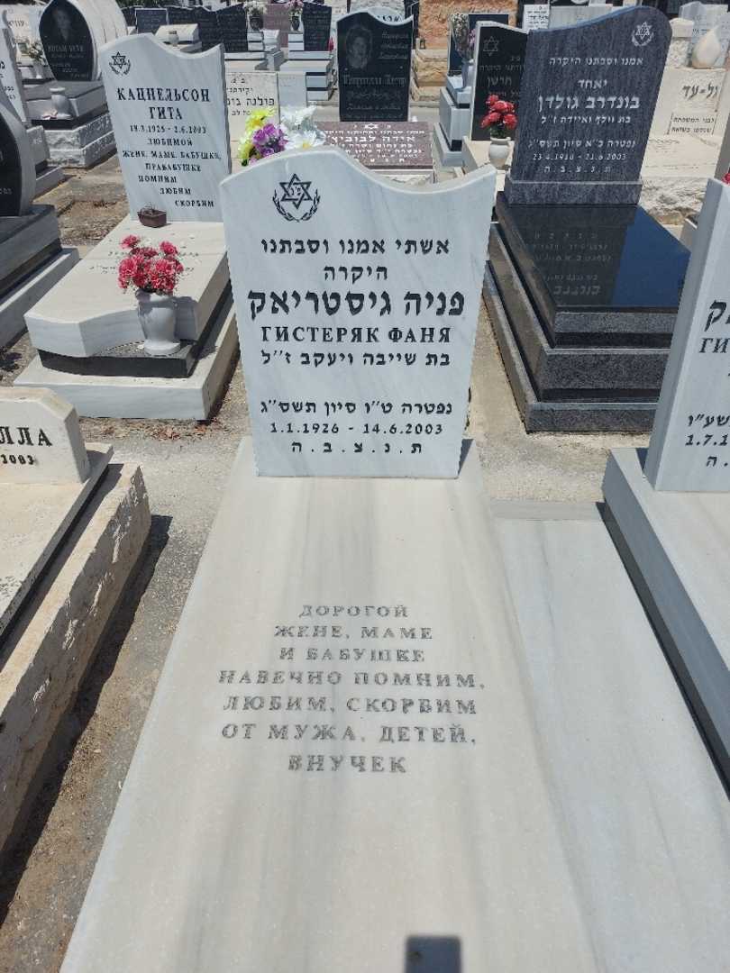 קברו של פניה גיסטריאק. תמונה 1