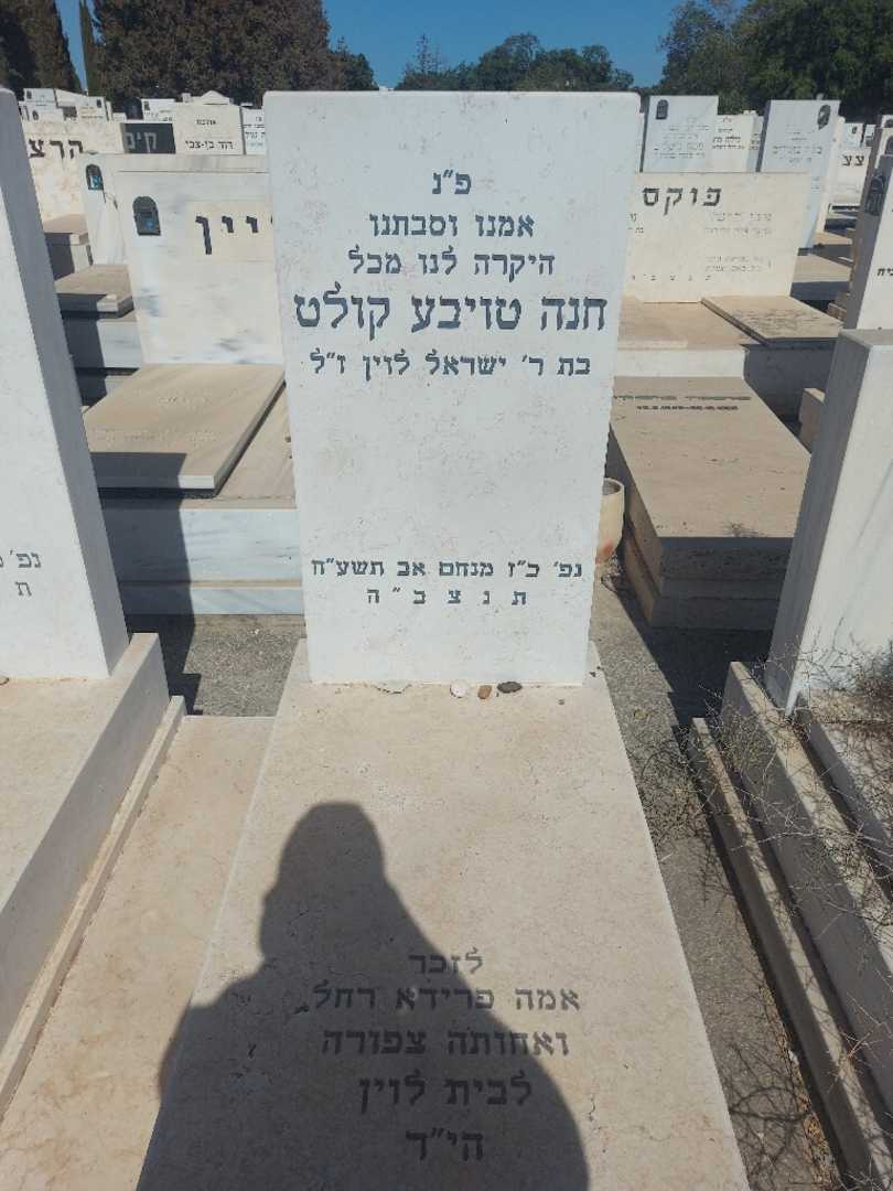 קברו של פרידא רחל לוין. תמונה 1