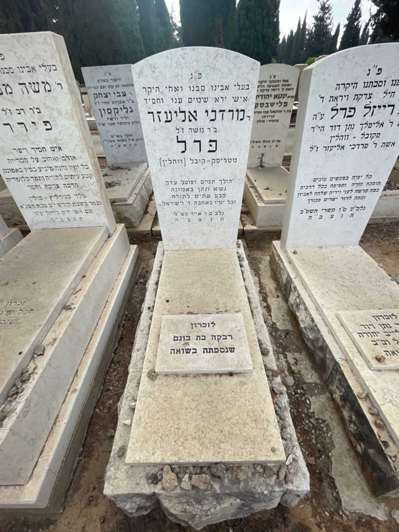 קברו של מרדכי אליעזר פרל. תמונה 2