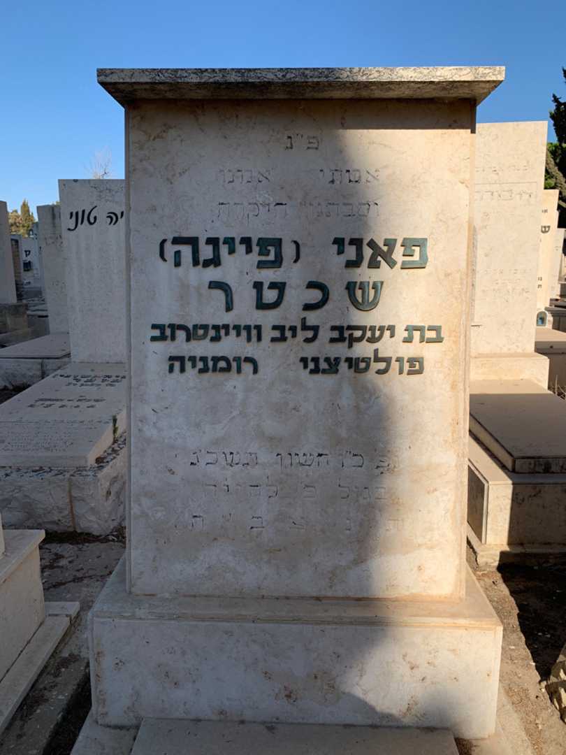 קברו של פאני "פייגה" שכטר. תמונה 2