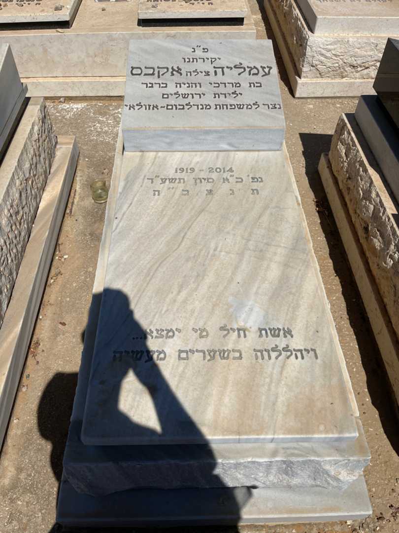 קברו של עמליה "צילה" אקבס. תמונה 2