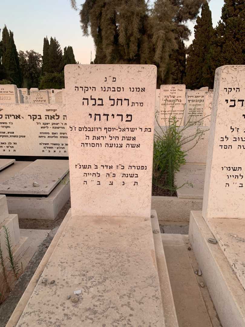 קברו של רחל בלה פרידחי. תמונה 2