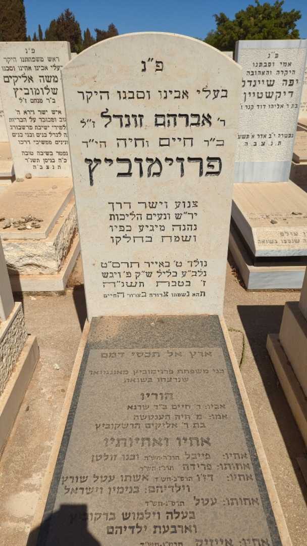 קברו של חיים פרוימוביץ