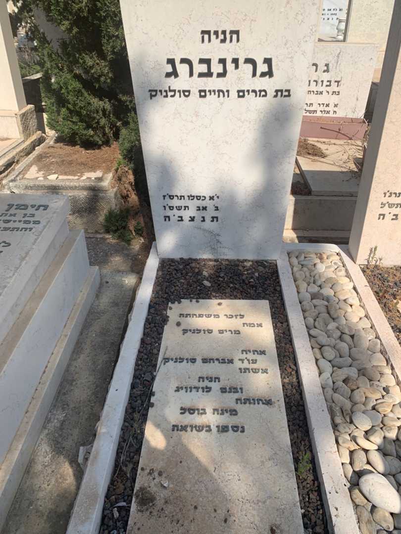 קברו של הניה גרינברג. תמונה 1
