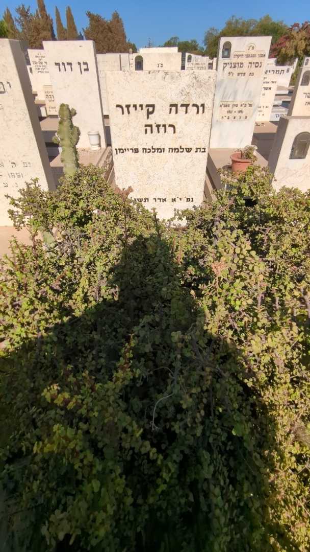קברו של ורדה קייזר רוז'ה