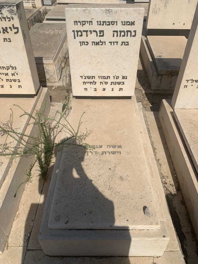 קברו של נחמה פרידמן