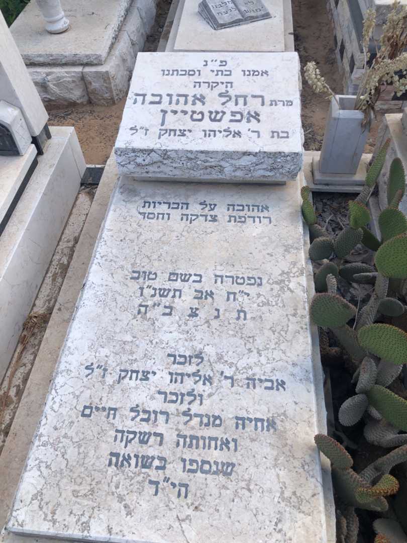 קברו של רחל אהובה אפשטיין. תמונה 1