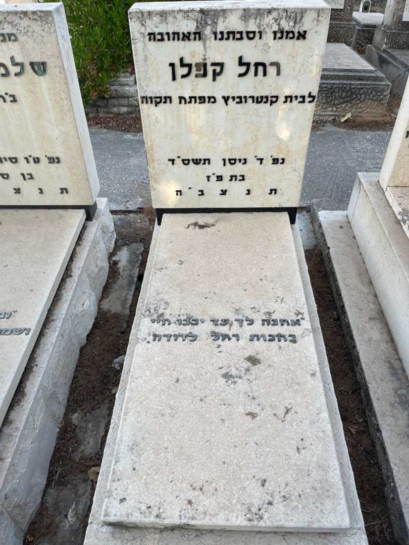 קברו של רחל קפלן. תמונה 1