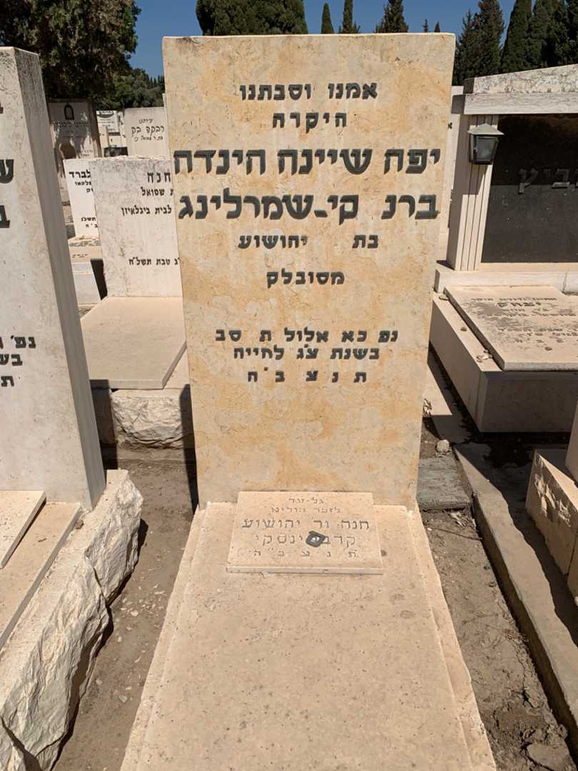 קברו של יפה שיינה הינדה ברנסקי-שמרלינג. תמונה 1